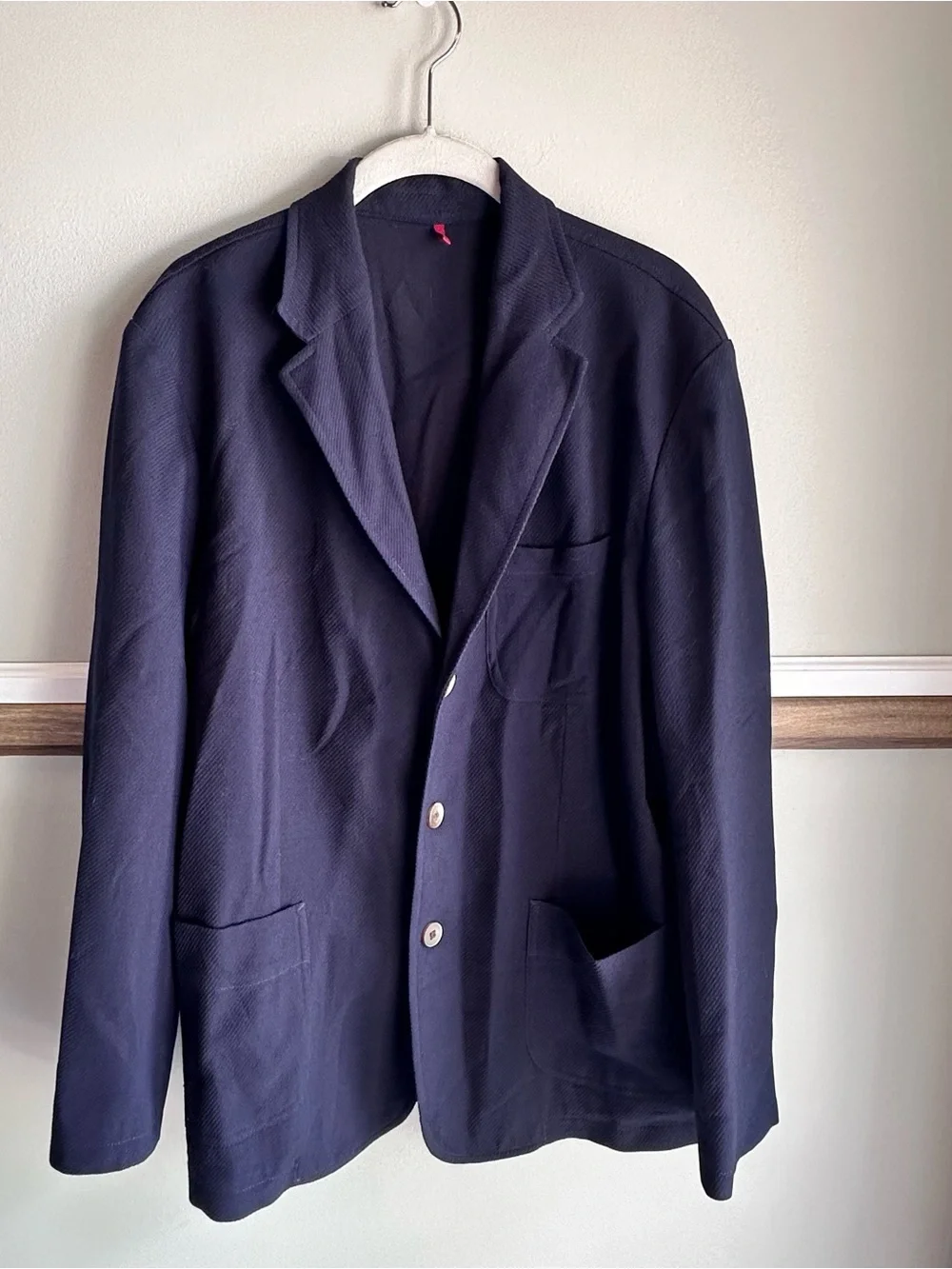 TailoRed Guabello K Easy Wool Knit Navy Blue Blazer Sport Coat​